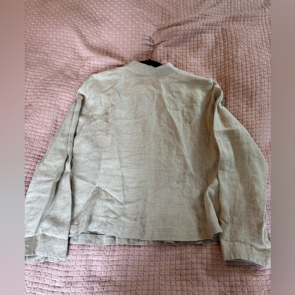 Eileen Fisher 100% Irish Linen Minimalist Button Up Blazer Women’s Sz PL - Picture 2 of 6